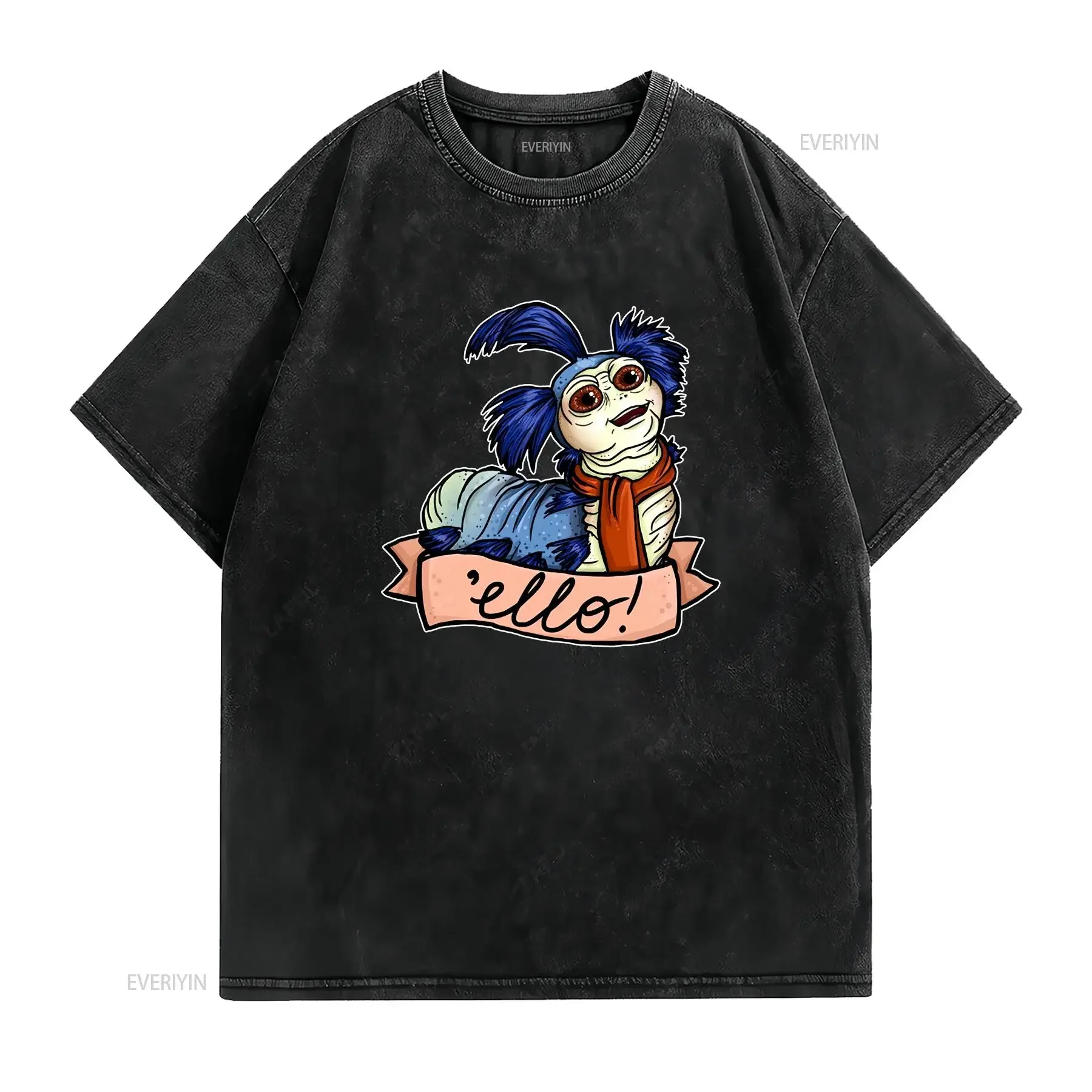 Ello Labyrinth Worm Art Cool T shirt SweaT 2326 vintage Washed fashion Stylish designer clothes Slightly Casual Soft