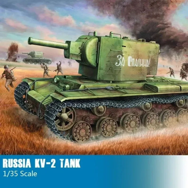 

Trumpeter 00312 1:35 Scale Tank Model Russian KV-2 Assembly Tank Model Building Kits DIY Tank Collection