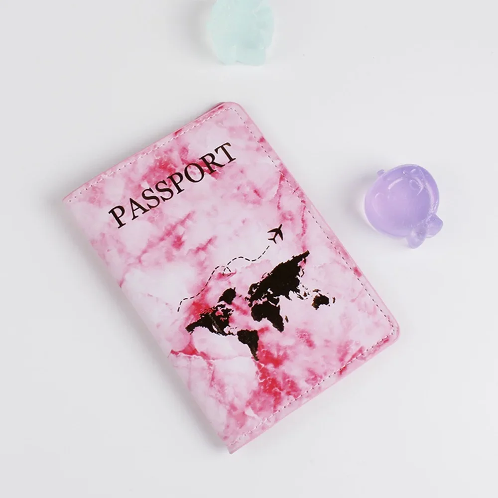 Marble Style Travel Passport Cover Pu Leather ID Credit Card Passport Holder Packet Wallet Purse Bags Pouch for Women Men