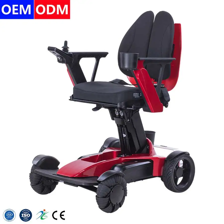 

Chinese Luxury Lightweight 8ah Lithium Battery Aluminum Foldable All Terrain Electric Power Wheelchair With Retractable Pedal