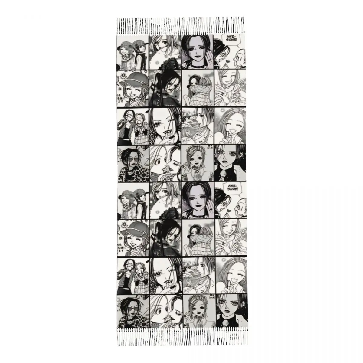 نانا هاتشي مانغا شال التفاف للنساء الشتاء كبير وشاح طويل أنيمي الباشمينا شال الأوشحة #3