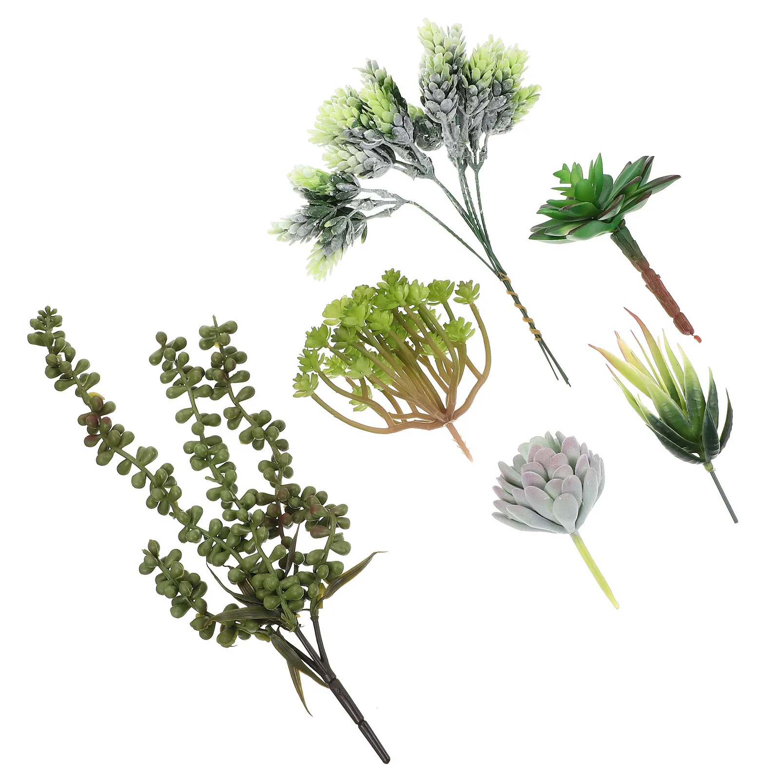 

6pcs Artificial Succulents Plantsfaux Succulent Decor Diy Fake Flower Accessory For Home Office Garden Fake Plant Adorn