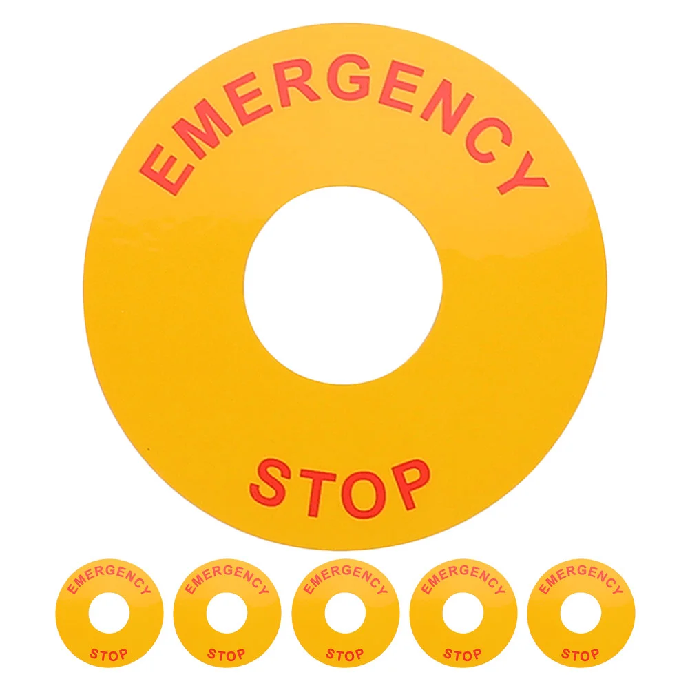 Electrical Safety Signs Button Label Caution Tag Labels Applique 620X620X010CM Emergency Stop Stickers Decal Warning Yellow
