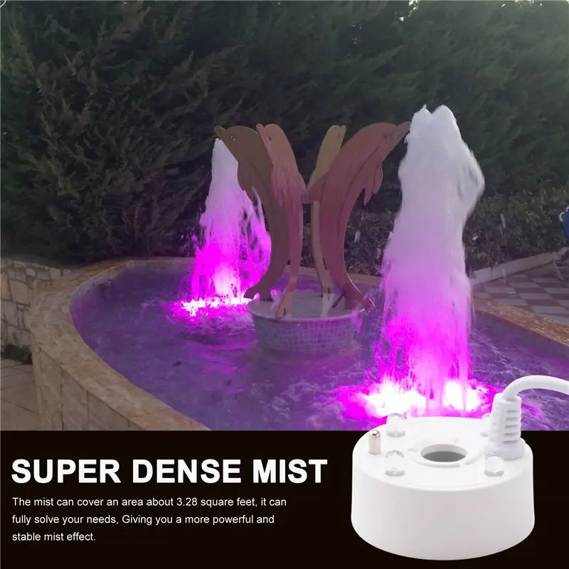 Customer Favorite Mist Maker, USB Port 4 Color LED Lights Mini Mister Fog Machine, Indoor Fountain Garden Pond Water Fogger Atom