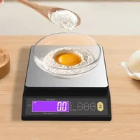 10kg/1g Digital Kitchen Scale LCD Display Electronic Food with Stainless Steel Gram for Measuring Weighing Measuring Tools&Scale