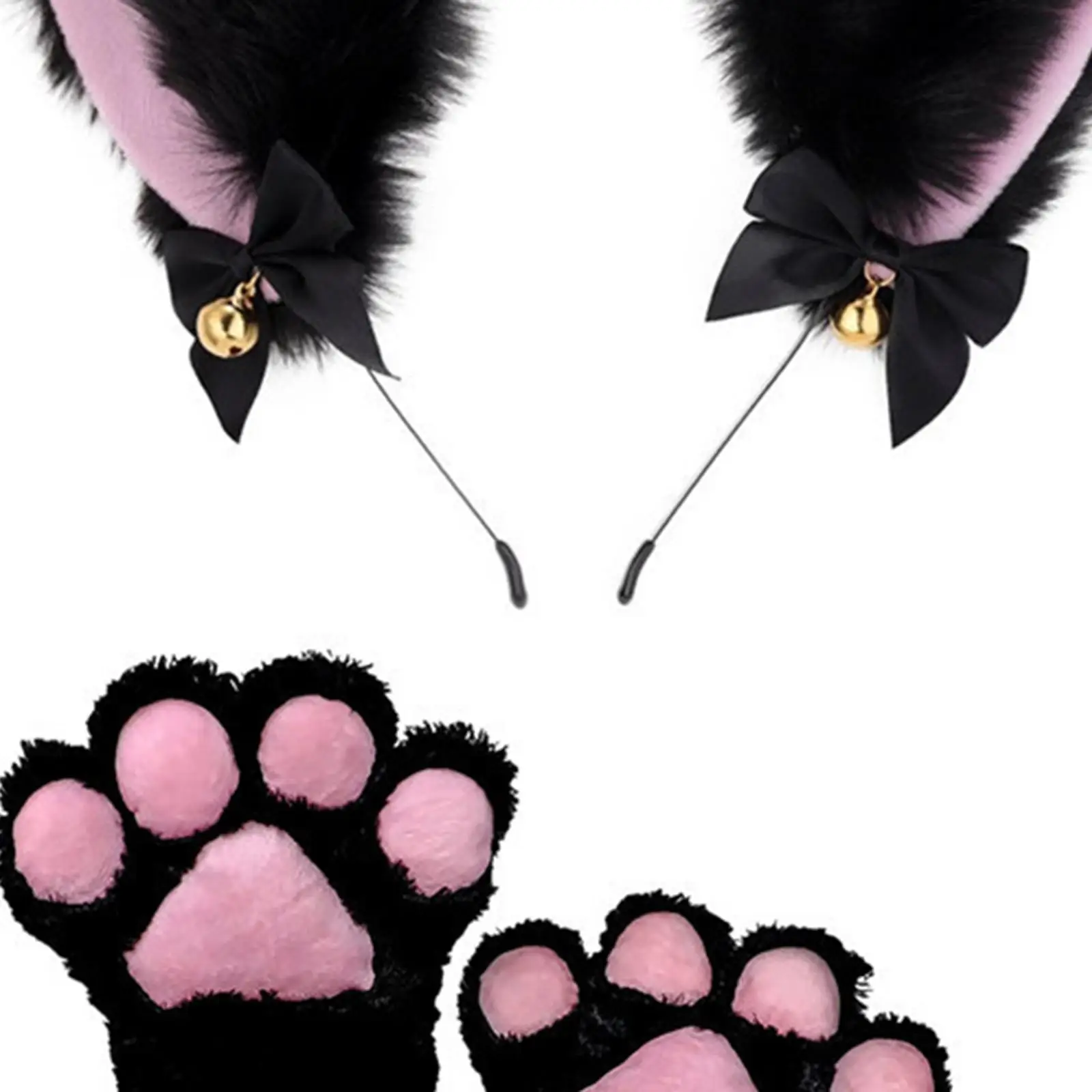 Cat Ear Tail Paw Animals Ears and Long Tail for Animals Themed Parties Festival Night Club Masquerade Stage Performance