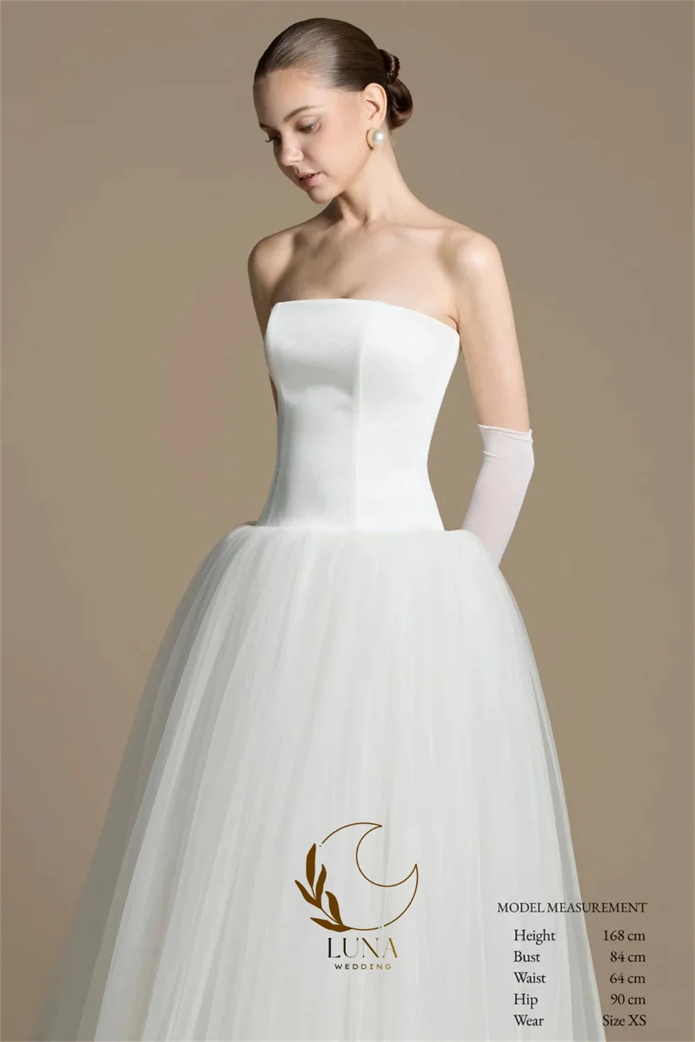 Luna Modern Korean Wedding Dress Photography Strapless Layered Tulle Lightweight Vestido Novia Civil Robe De Mariée Customized