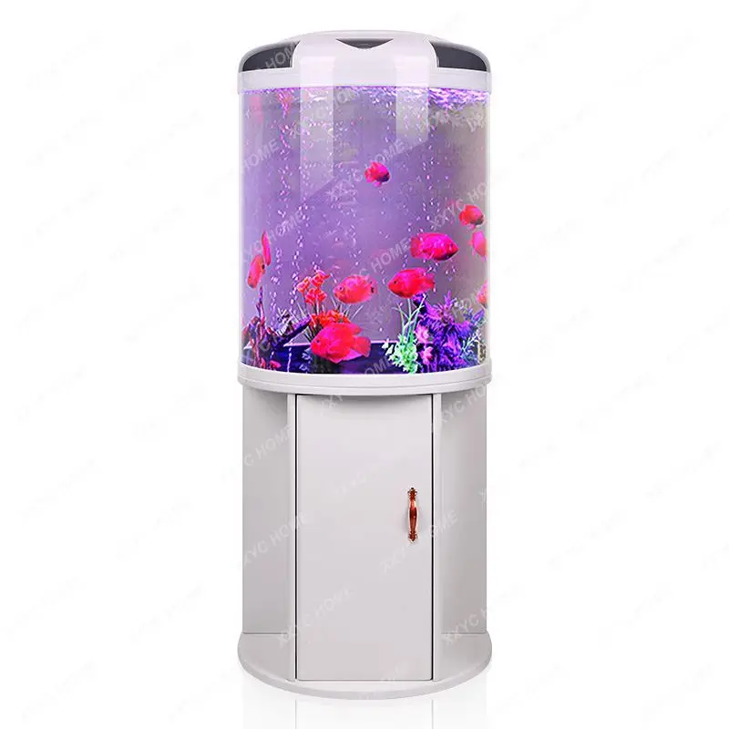 

Fish Tank Cabinet Home with Cabinet Integrated Viewing Tropical Fish Vertical Floor Living Room Aquarium Small Ecology