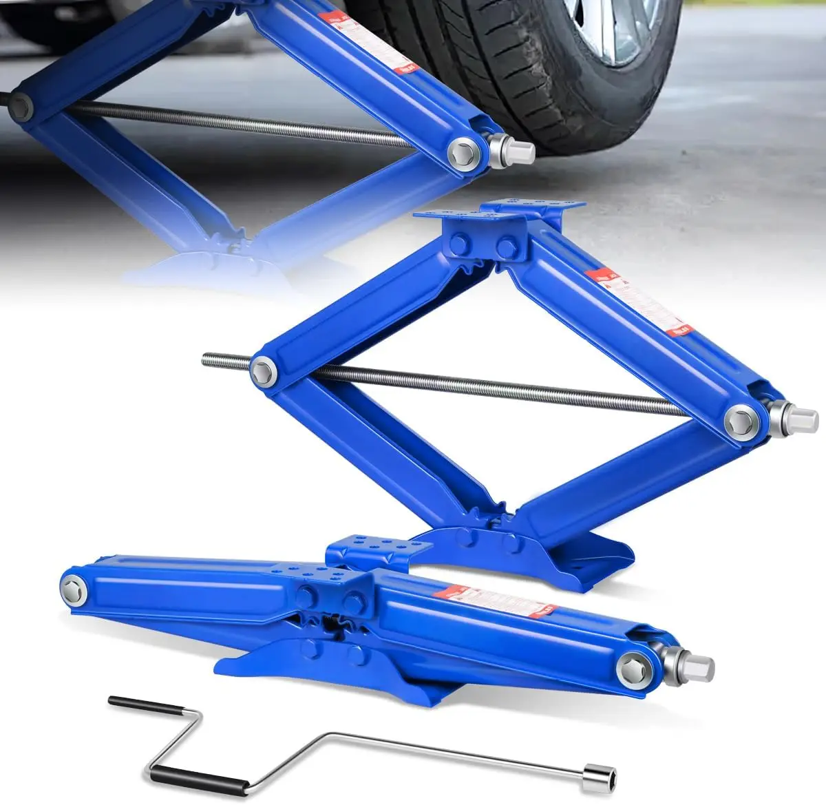 

Scissor Jacks for 2.5 Ton (5500lb) Tire Jack Repair with Car Jack Crank Handle, 4"- 24" Lifting Height, MinEmergency Tire Changi