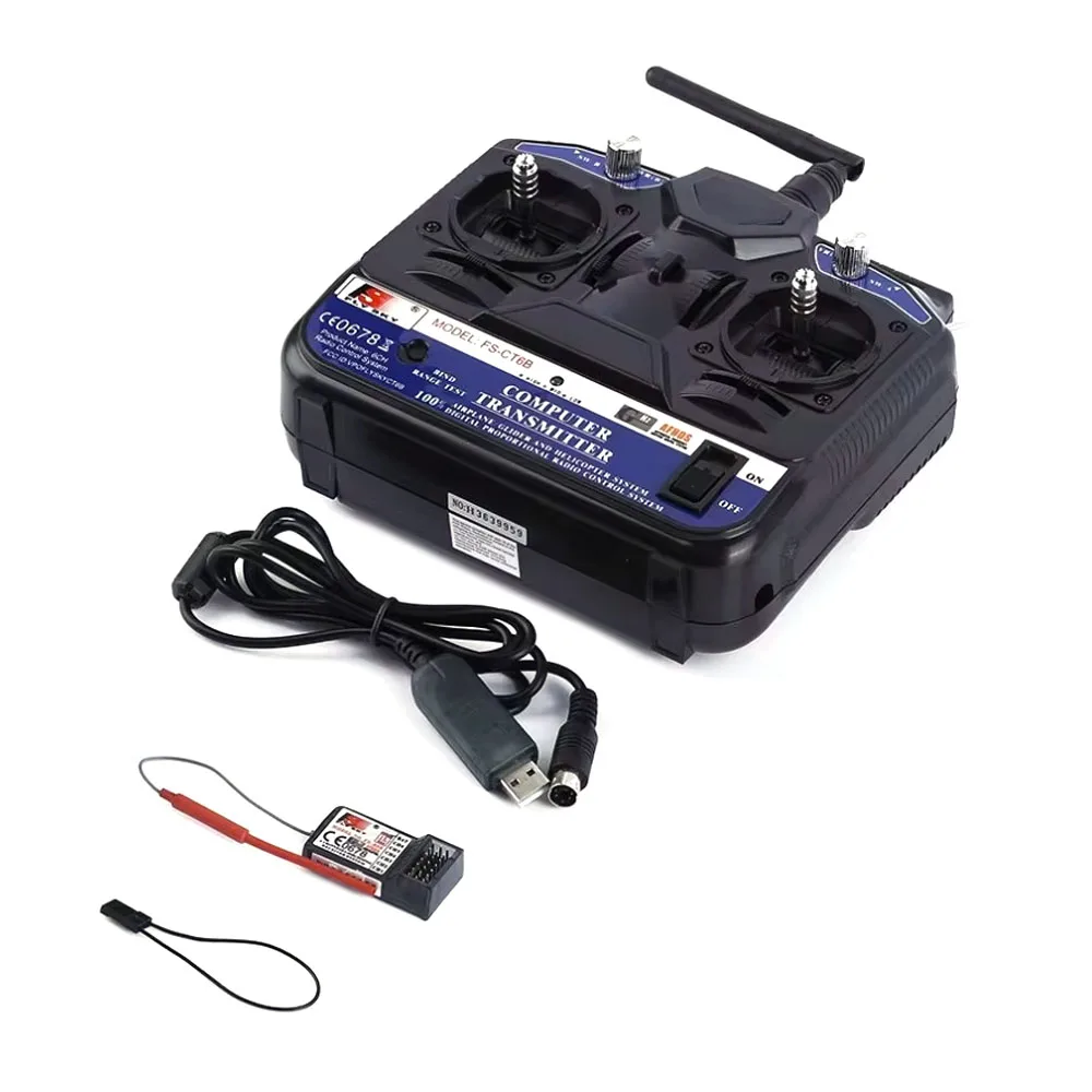 

Flysky FS-CT6B 2.4G 6-Channel AFHDS Transmitter with FS-R6B Receiver for RC Drone Airplane Quadcopter Multirotor