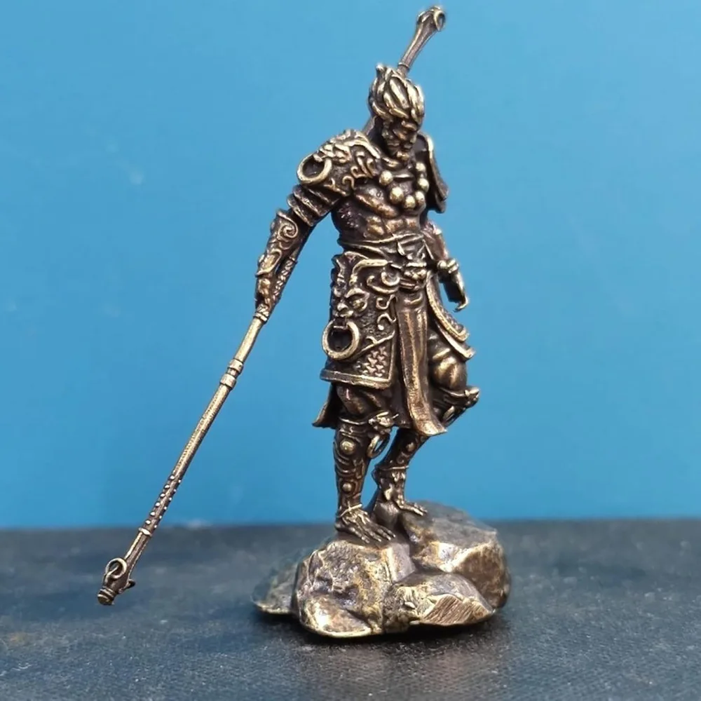 1-częściowa nowa czarna mityczna miniaturowa statuetka Wukong Metalowa rzeźba Wukong Rękodzieło Ozdoba na biurko