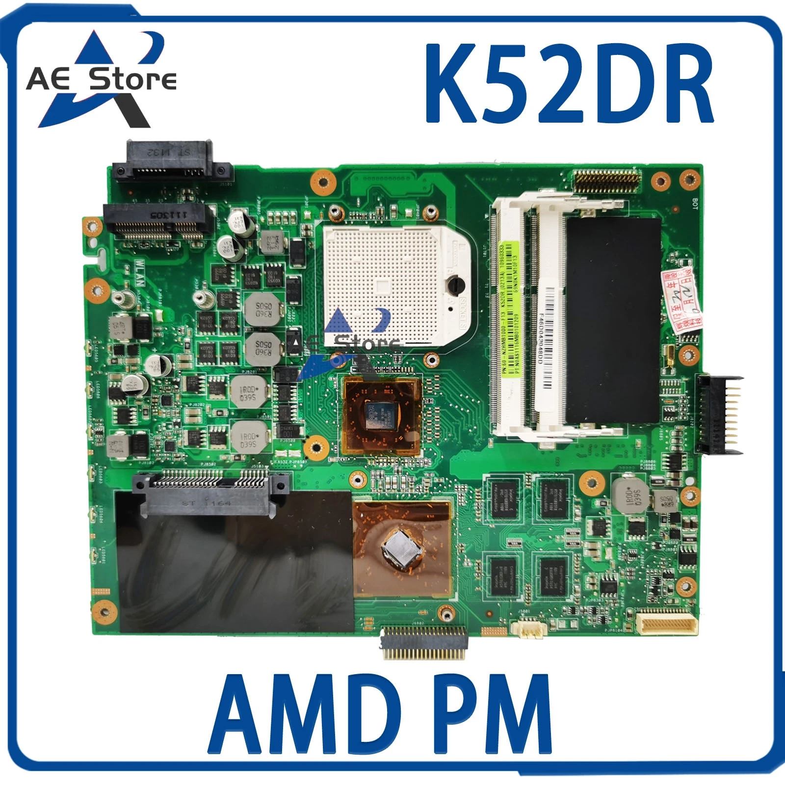 

K52D Mainboard For ASUS K52DR K52DY K52DE X52D A52D Laptop Motherboard AMD PM Support I3 I5 MAIN BOARD TEST OK