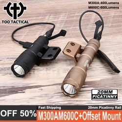 2023 M300 Flashlight M300A Wadsn Tactical Spotlight Base 400lumen Weapon Mini Scout Light LED Torch For M-LOK Keymod 20mm Rail