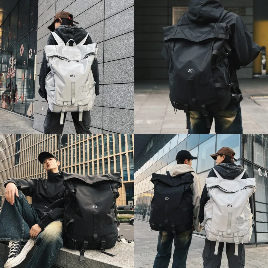 

【New style】- casual shoulder bag large-capacity junior high school students' school bag men's and women's fashion cool backpack