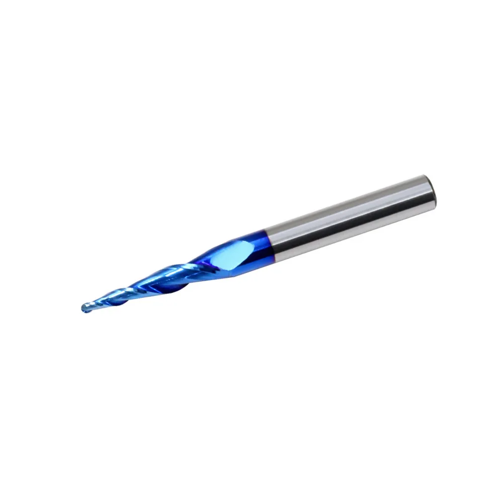 1/4 haste de carboneto sólido borda dupla nano azul bola fresa roteador bit carpintaria cnc fresa
