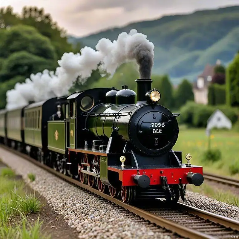 จําลองใหม่ Retro ชุดรถไฟขนาดเล็ก TRACK ที่จอดรถไอน้ํารุ่นรางความเร็วสูงเด็กรถไฟของเล่นเด็กเหมาะสําหรับของเล่น Christm