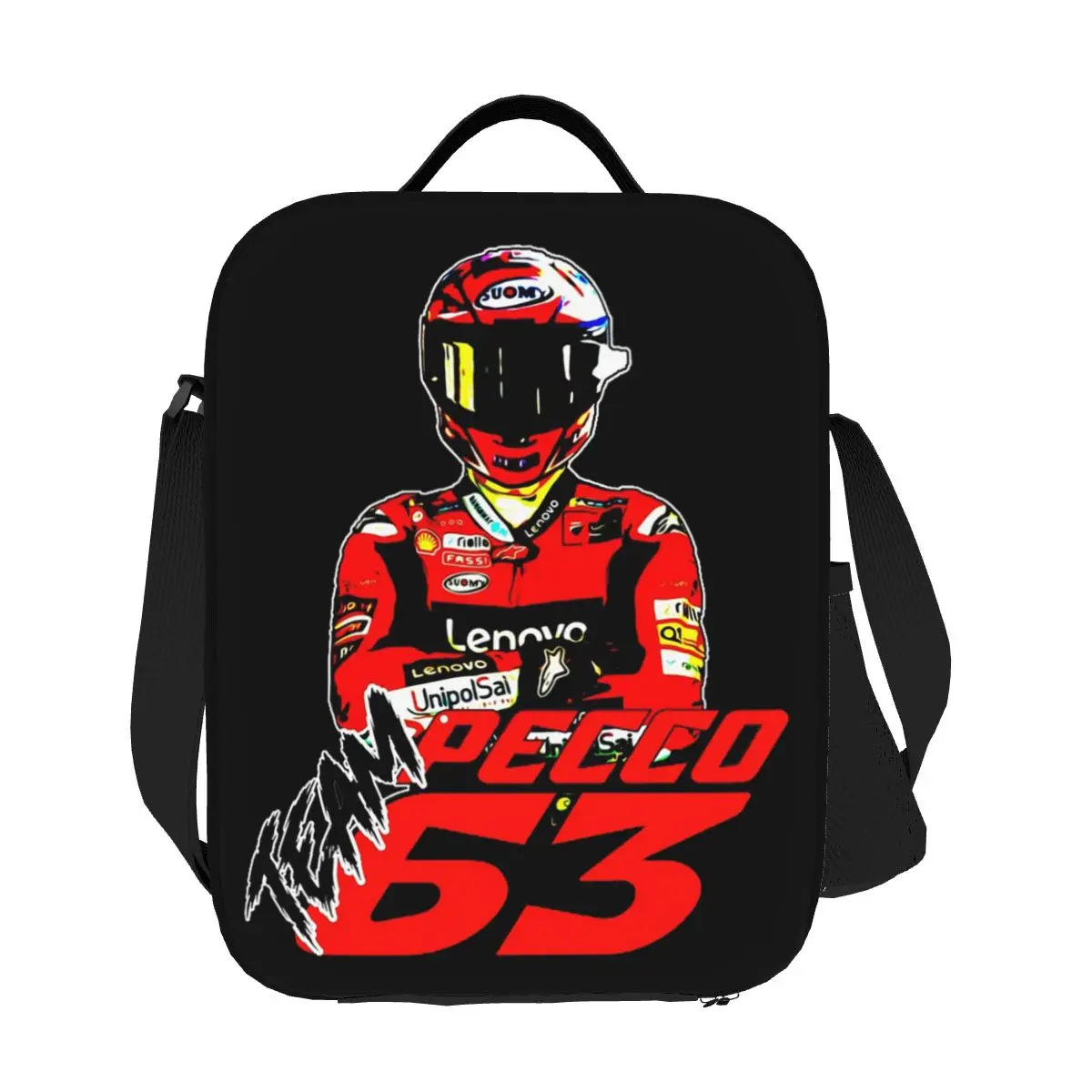 

Pecco Bagnaia 63, изолированные сумки для обеда, герметичные сумки для пикника, термохолодильник, ланч-бокс, сумка для обеда для женщин, работы, детей, школы