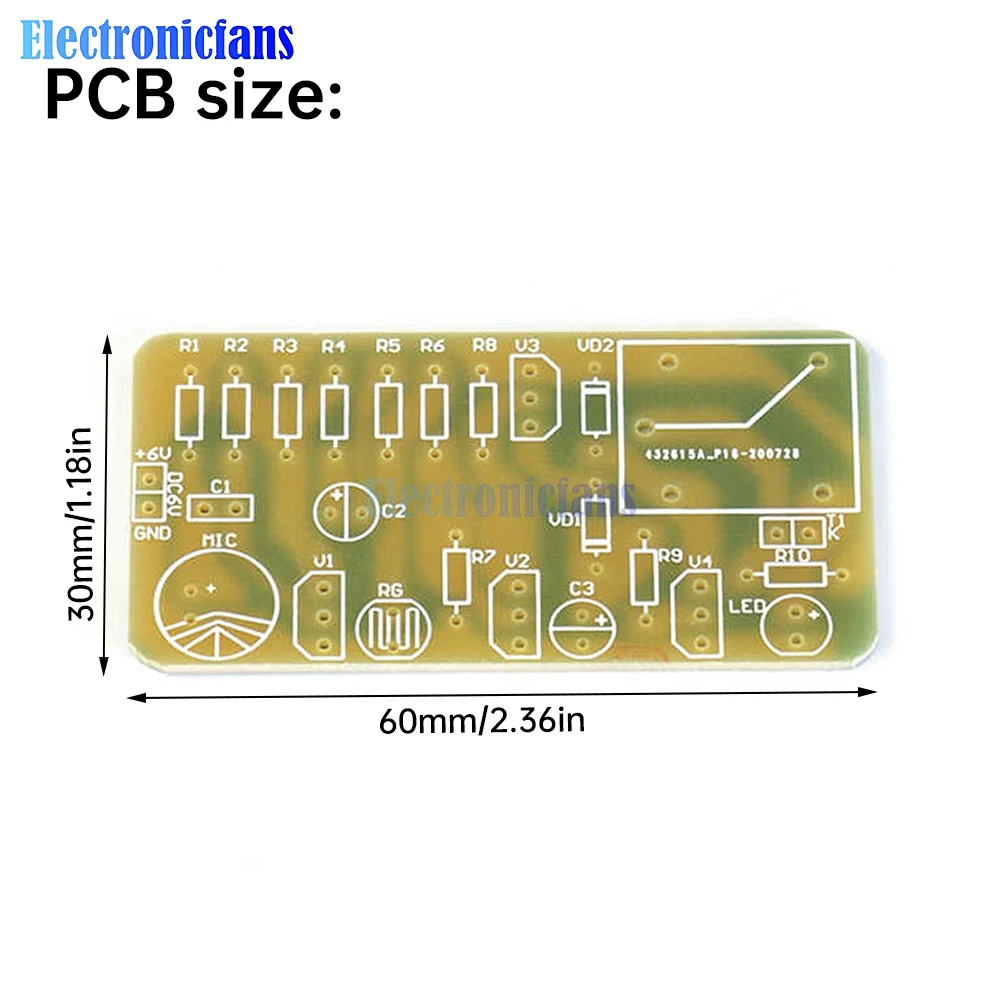 DC6V Sound and Light Dual Control Delay Switch Kit LED Light Fun Welding Practice Board Electronic DIY Production Parts