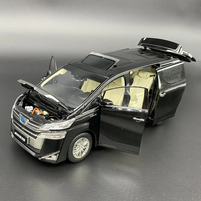 Die-Cast Alloy Business Car Model, Toyota Motor Duplo MPV, Decoração Presente Brinquedos, Escala 1:18, Wilfa