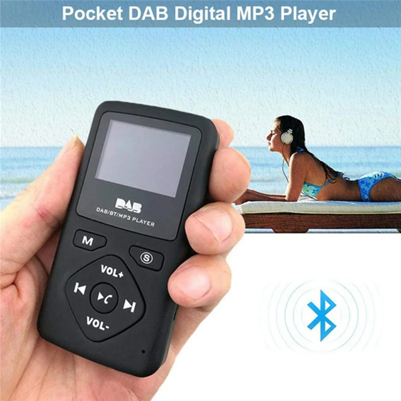 Portable FM/DAB Digital Bluetooth Radio Personal Pocket FM Mini Radio MP3 Player Micro-USB for Home