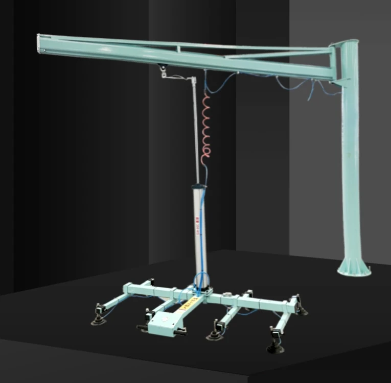 

Industrial Cantilever Cranes Equipped with Pneumatic Suction Cups and Electric Chain Hoists for Laser Cutting Loading Tool