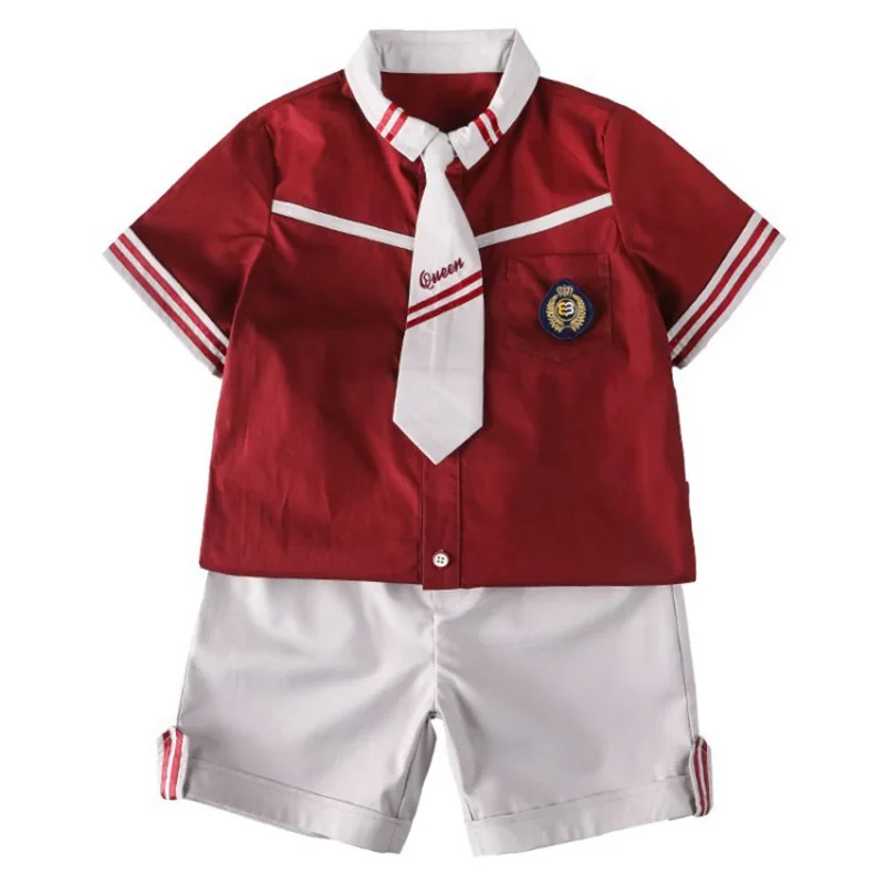 Japanese Striped School Uniform for Girls Boys Sailor Collar T Shirt Pleated Skirt Shorts Bow Clothes Student Outfit