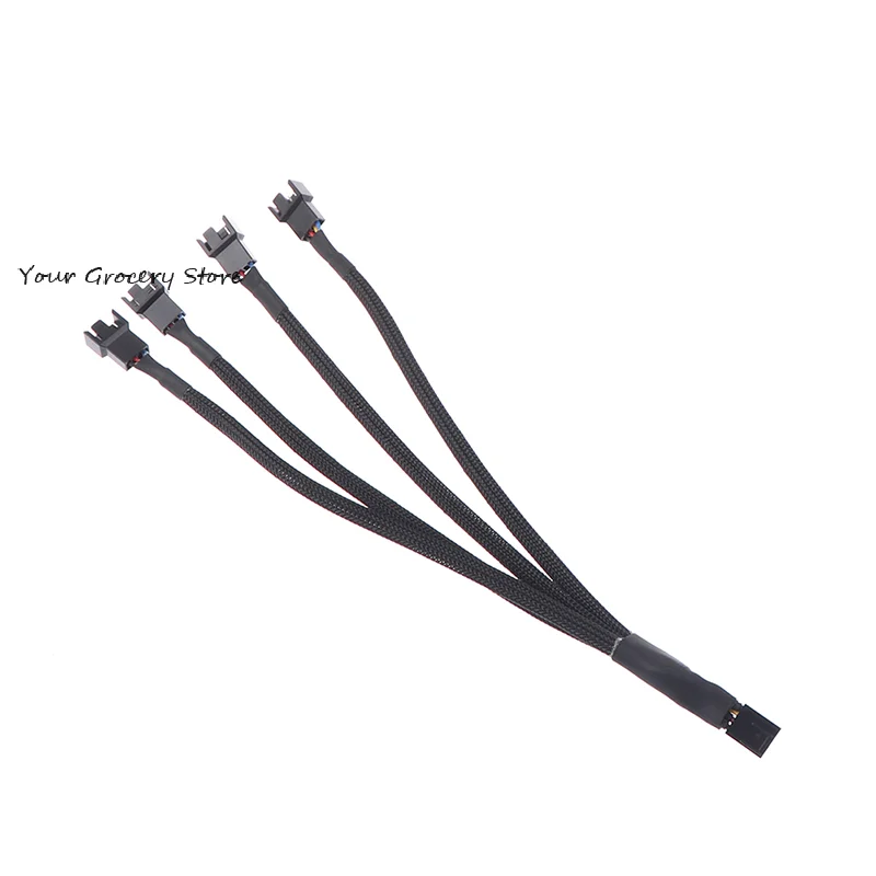 Répartiteur de ventilateur PWM, câble adaptateur 4 broches 1 à 1 2 3 4, câble séparateur de ventilateur CPU d'ordinateur