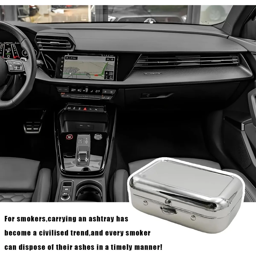 Portable Ashtrays, The car ashtray Carry-on Mini Ashtray with Windproof Lid, Waterproof Creative Pocket Ashtray for Outdoor Cars view 6
