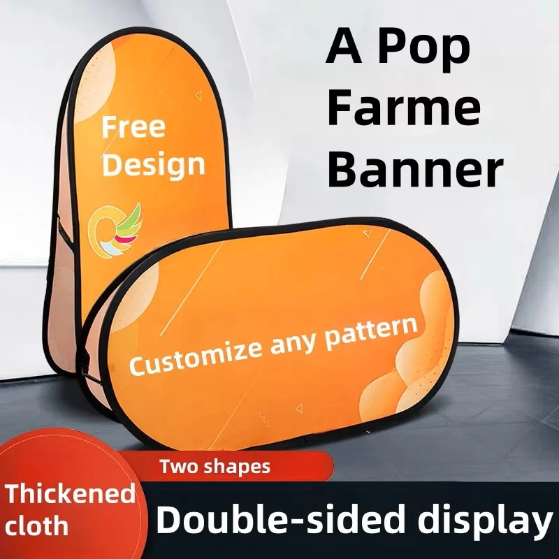 Custom Event Banner for Business, Double Sided Pop Up Banner Stand with Carrying Bag，Free Design Logo Printing for Advertising