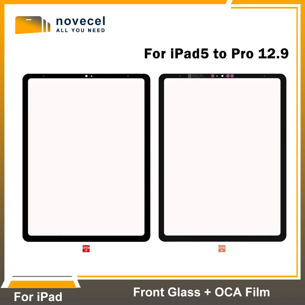 Novecel 5pcs Outer Glass Replacement With OCA For iPad Mini4 Mini5 Mini6 iPad Air 2 Air 3 Air 4 Air 5 Outer LCD Screen Panel