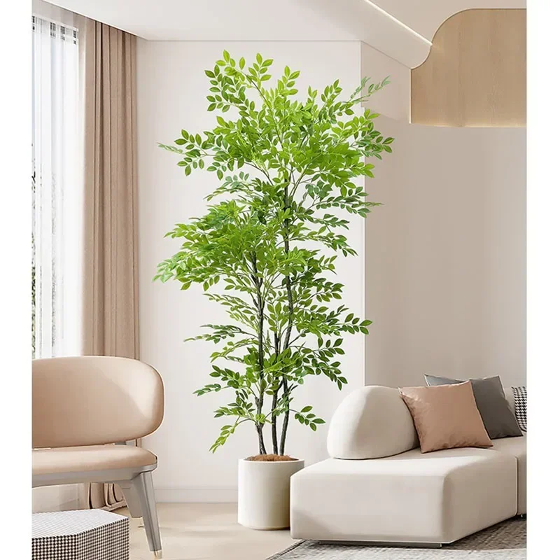 43-70 Zoll großer künstlicher tropischer Palme aus Kunststoff, flauschiger Baum, fühlt sich echt an, glückliche Baumblätter für Zuhause, Garten, Geschäft, Zimmerdekoration – Detail 7
