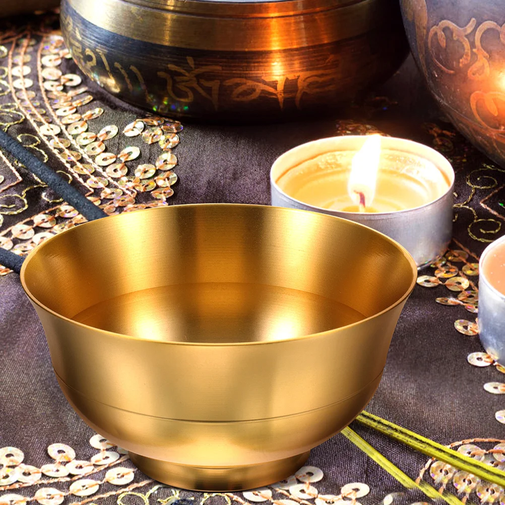 

2Pcs Decorative Brass Worship Bowl Strong Water Offering Cup Tibetan Buddhist Temple Altar Sacrifice Bowl