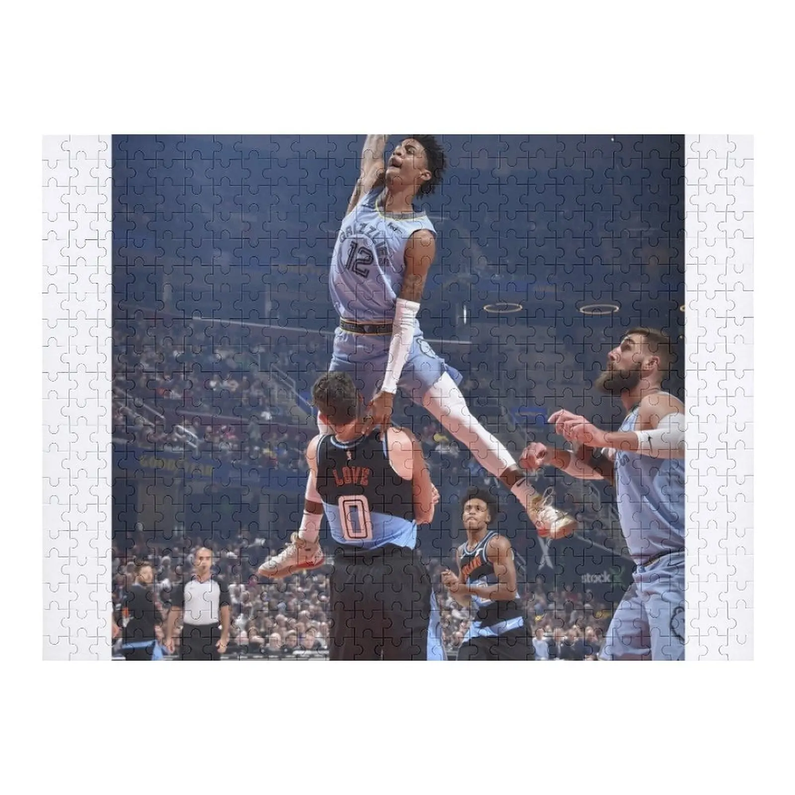 バスケットボールの試合のポスターのクレイジーダンク ジグソーパズル カスタム名 子供のおもちゃ 大人用カスタムウッドパズル