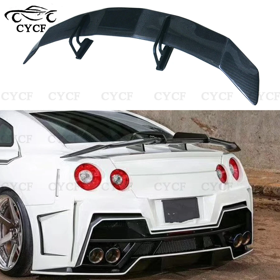 For Nissan GTR GTR35 2008-2018 High quality Carbon Fiber Spoiler Tail fins Rear Trunk Guide Wing Rear Wing Body Kit