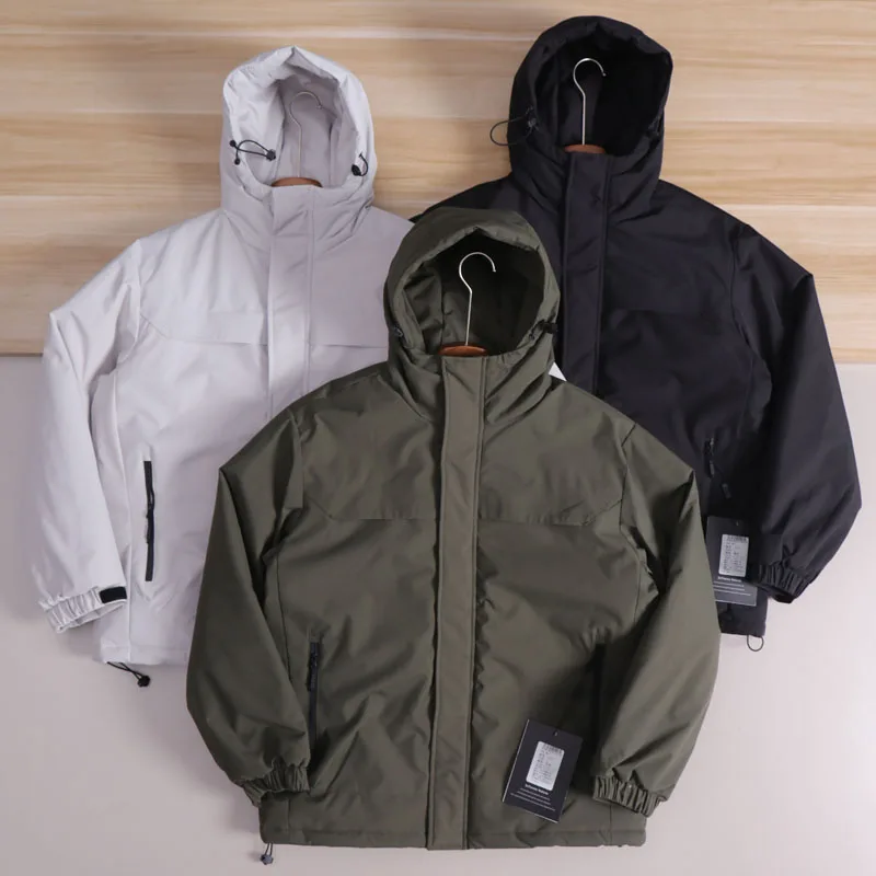 

Thiened High Puffin Warm Cotton Jaet for Men Winter Windproof Waterproof Hooded Tactical Coat Stand Faion Urban S...