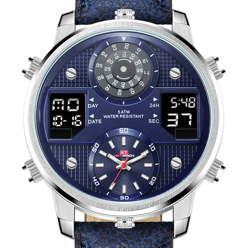 KAT-WATCH orologi sportivi da uomo conto alla rovescia orologio digitale a LED impermeabile orologio da polso militare da uomo Relogio Masculino