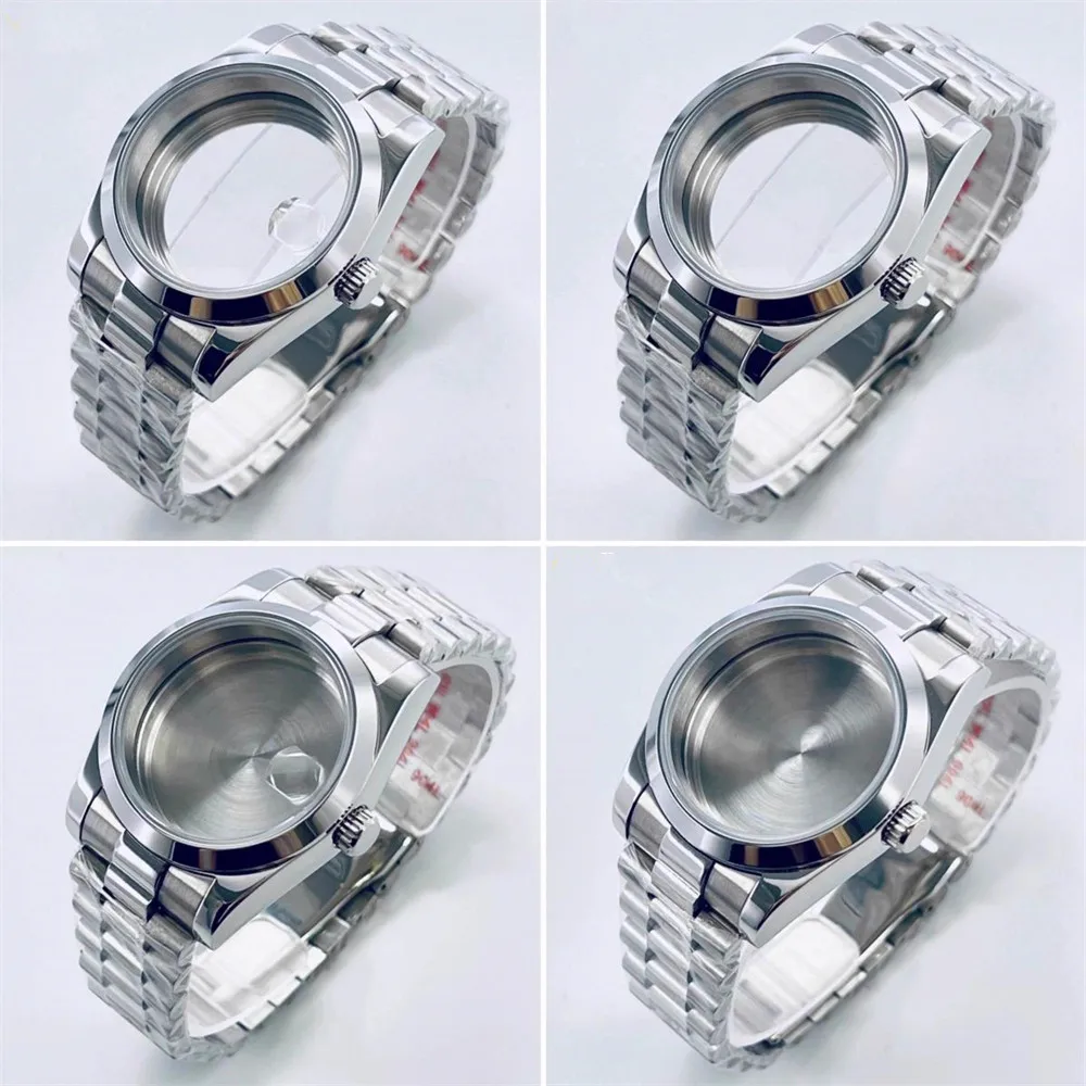 36mm 40mm beveled sapphire glass case strap set for NH34 NH35 NH36 ETA2824 PT5000 movement accessories