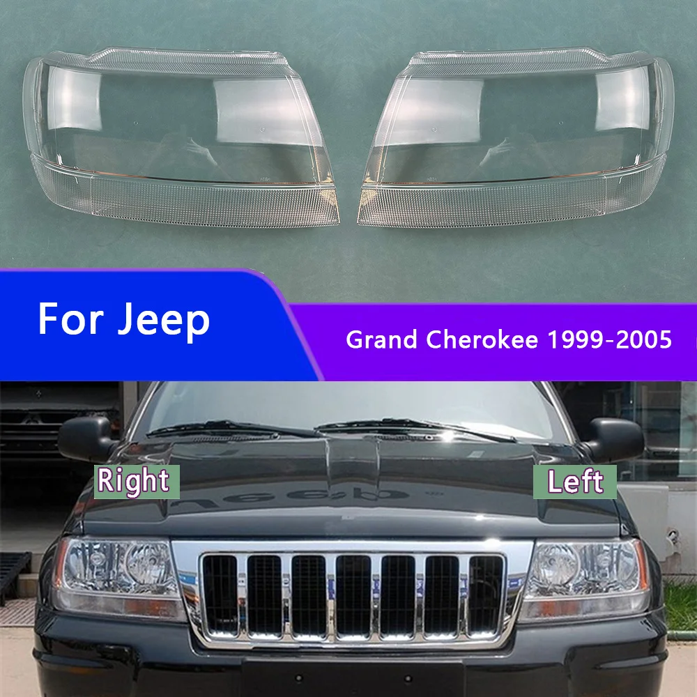 Per Jeep Grand Cherokee 1999-2005 copertura del faro guscio del faro custodia trasparente per paralume in Plexiglass sostituire l\'obiettivo originale