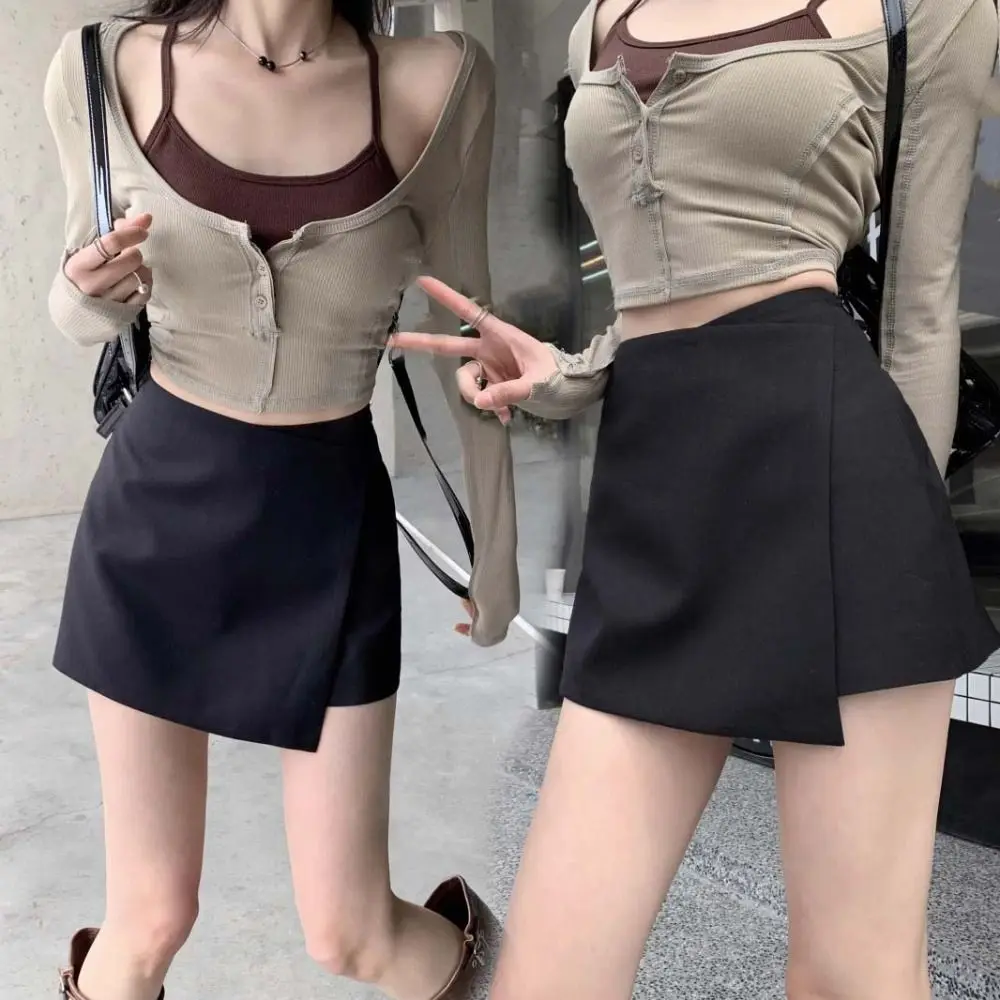 

Fashion Asymmetrical A-line Short Skirt Slim Fit High Waist Mini Short Skirt Spicy Girl Style Summer Women's Shorts Pants Girls