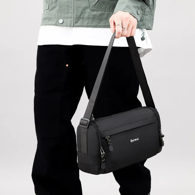 Yoreai Nieuwe Oxford Stof Schoudertas Voor Mannen Waterdicht Meerdere Kleine Mode Pure Kleur Crossbody Messenger Tassen