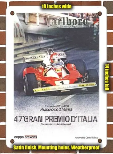 METAL SIGN - 1976 Monza Circuit - 47th Italian Grand Prix - 10x14 Inches