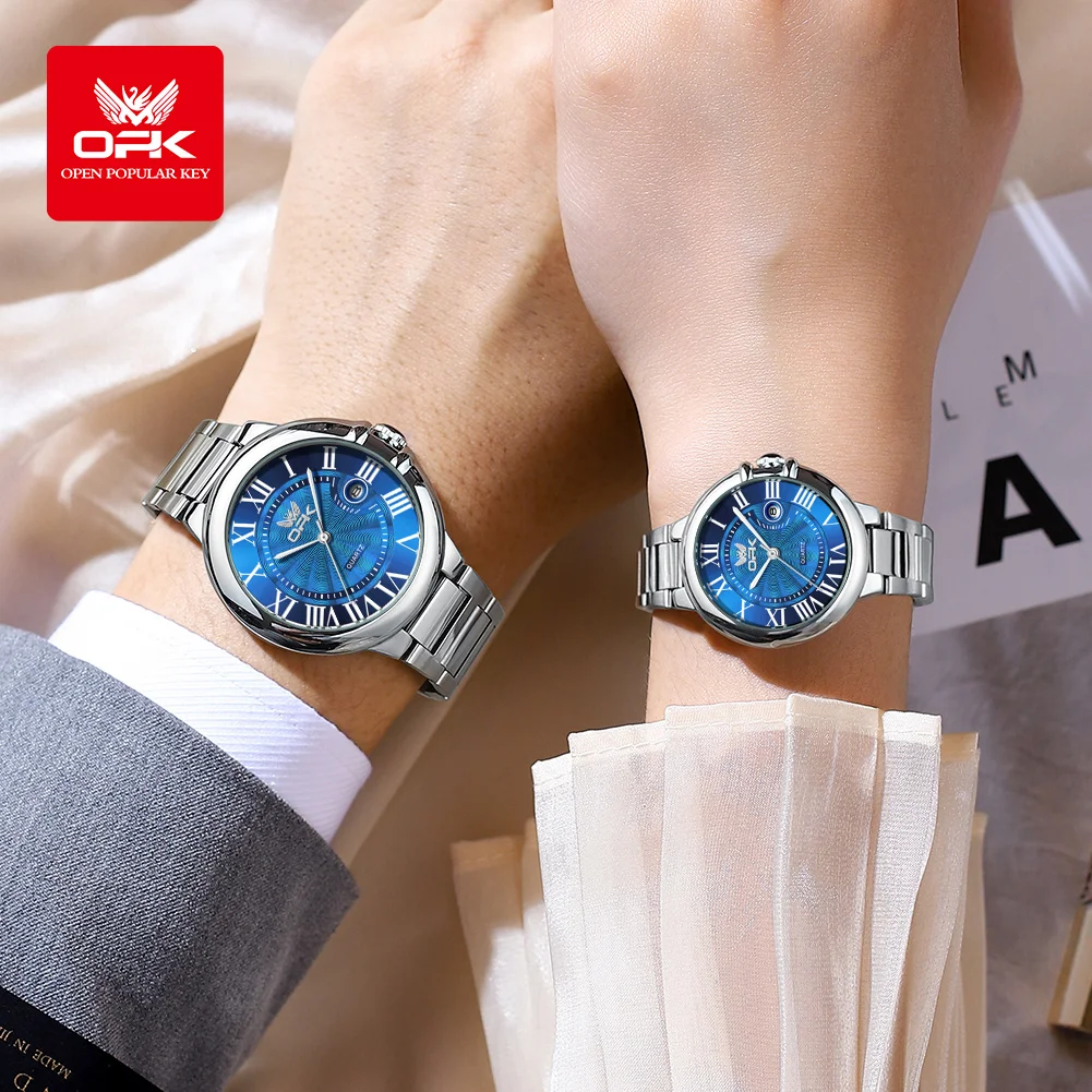 OPK 6039 Pareja Relógio Calendário Profundo À Prova D 'Água Senhoras Relógio de Mão