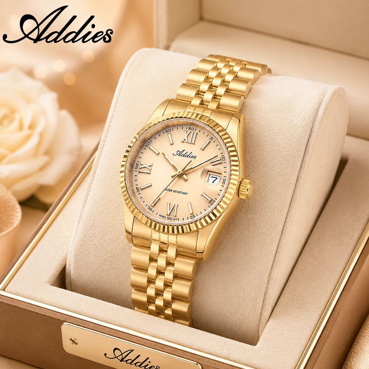 ADDIES Super Luminous Swiss Ronda 585 Lady Quartz Watch Sapphire Glass Watches Stainless Steel 50M Waterproof Wristwatch AW25901