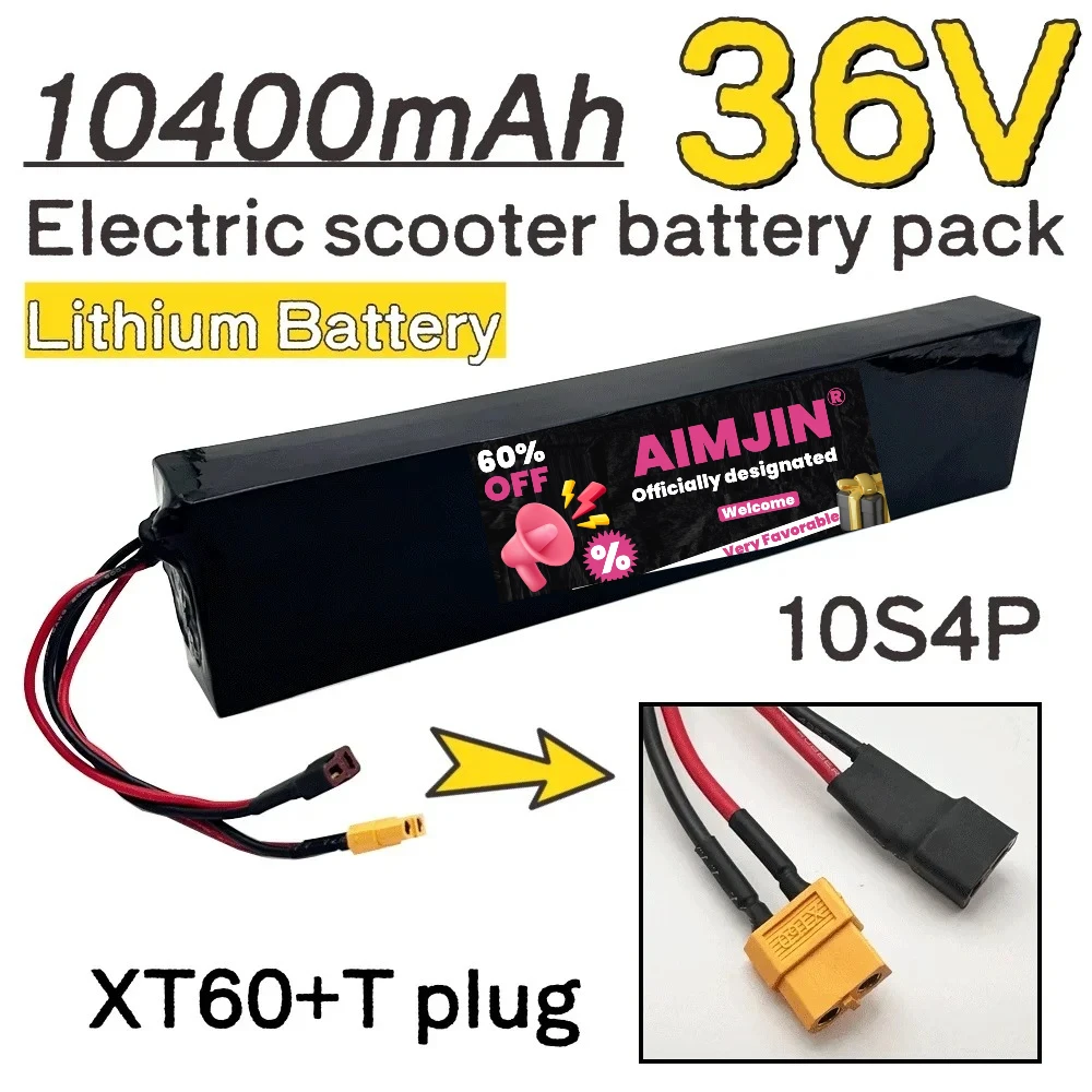 Best Seller for 750W-1000W Electric Scooter Battery with BMS 10S4P 36V 10400mAh Lithium Battery 18650 battery pack 36V