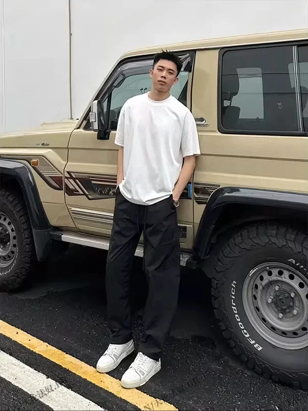 특대형 300 포우 퀴 드라이 스트레이트 레그 캐주얼 팬츠 남녀 여름 얇은 루즈 아웃도어 작업복 롱 트라우저 트렌디