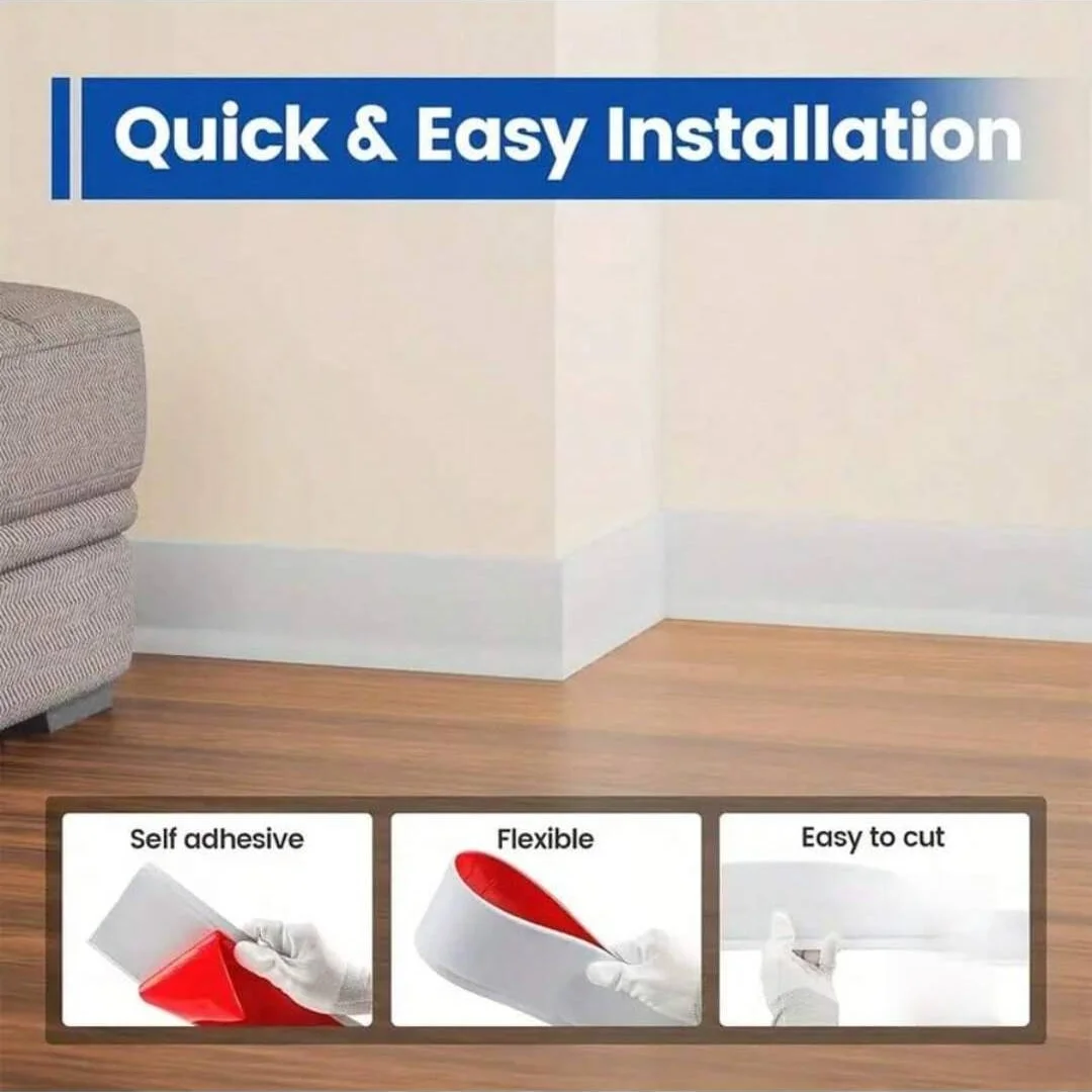 1 قطعة 2 متر/78.74 بوصة لوح أساسي مرن واسع مصنوع من خط لوح كيك بولي كلوريد الفينيل الناعم ، خط تنورة أرضية بلاستيكية ، ديكور ذاتي اللصق