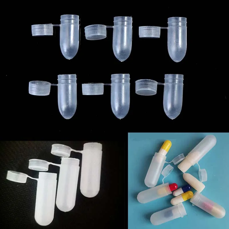 100Pcs Suppository Packing Box，Mini Capsule Organizer Empty Portable Flip Lid Transparent Capsule Storage Containers Pill Box