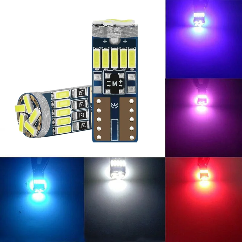 2/10PCS Led W5W T10 Car Led Signal Lamp 501 194 Bulbs 4014SMD Wedge Clearance Lights Reading Lights Interior lights 6000K 12V