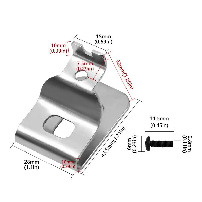 Metal Replacement Belt Clip Hook Sturdy Drill Driver Holder Power Tool Accessory for Belt Tool Hook Setup