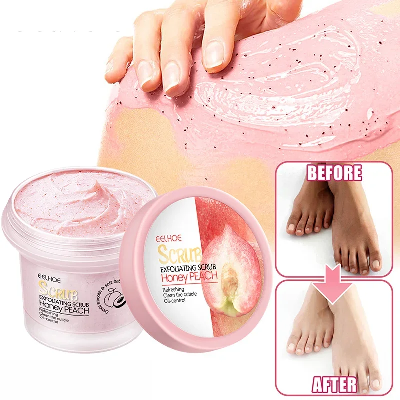 Peach Body Scrub Hydrating Moisturizing Oil Control Cleaning Softening Chicken Skin Keratin Rubbing Mud Scrub Care Product 100g